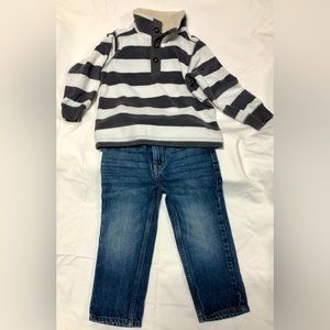 OshKosh B’gosh regular cut size 2T jeans, Carters soft fleece pullover 2T